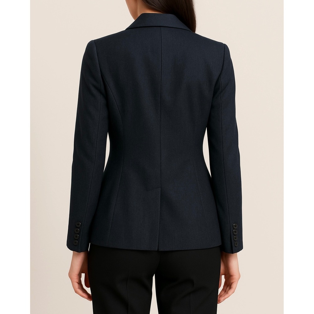 Polished Professional Blazer Size M Dark Wash Editor Lined w/ Vent & Structure - Picture 2 of 13
